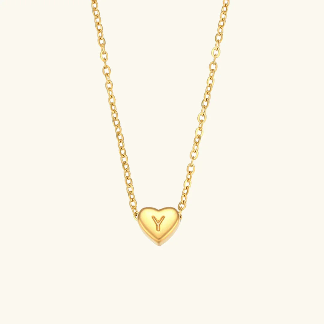 [GALE]Heart Initial Gold Necklace