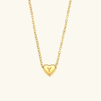 [GALE]Heart Initial Gold Necklace