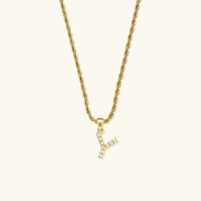 [GALE]Elodie Initial Letter Pearl Necklace