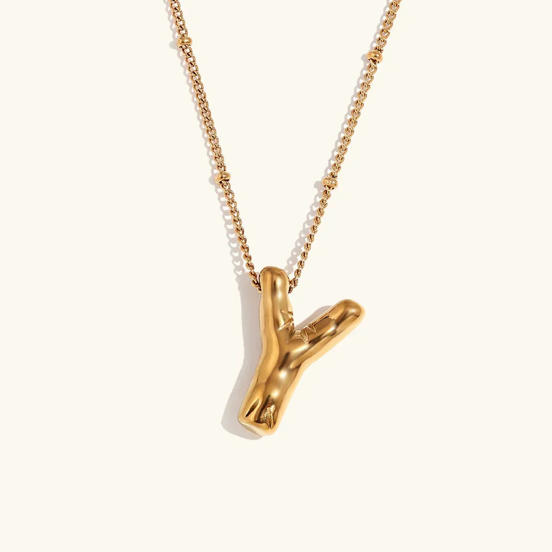 [GALE]Balloon Gold Initial Necklace