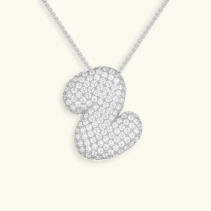 [GALE]Bubble Initial Diamond Necklace