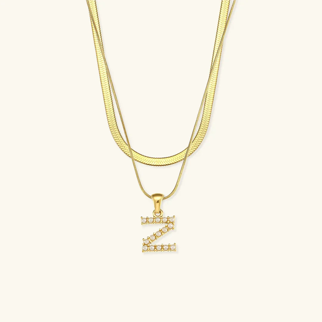 [GALE]Fiona Layered Gold Initial Letter Necklace