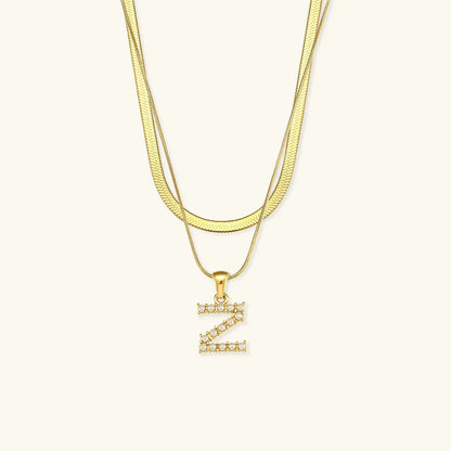 [GALE]Fiona Layered Gold Initial Letter Necklace