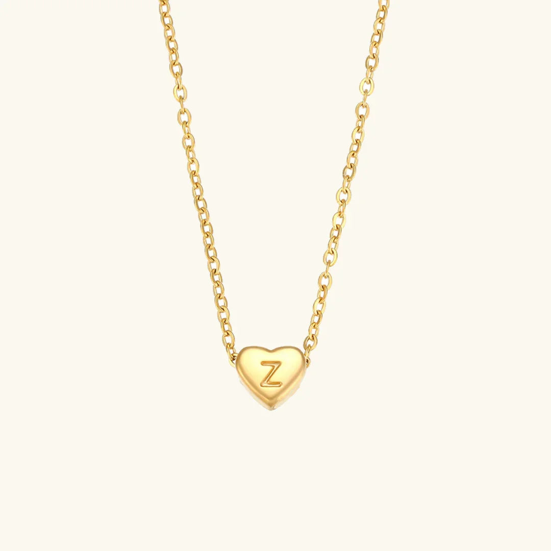 [GALE]Heart Initial Gold Necklace