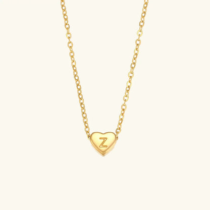 [GALE]Heart Initial Gold Necklace