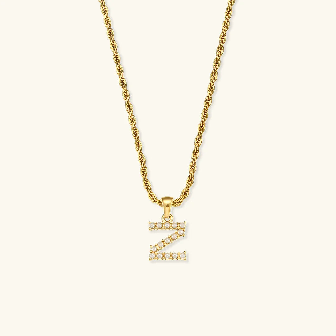 [GALE]Elodie Initial Letter Pearl Necklace
