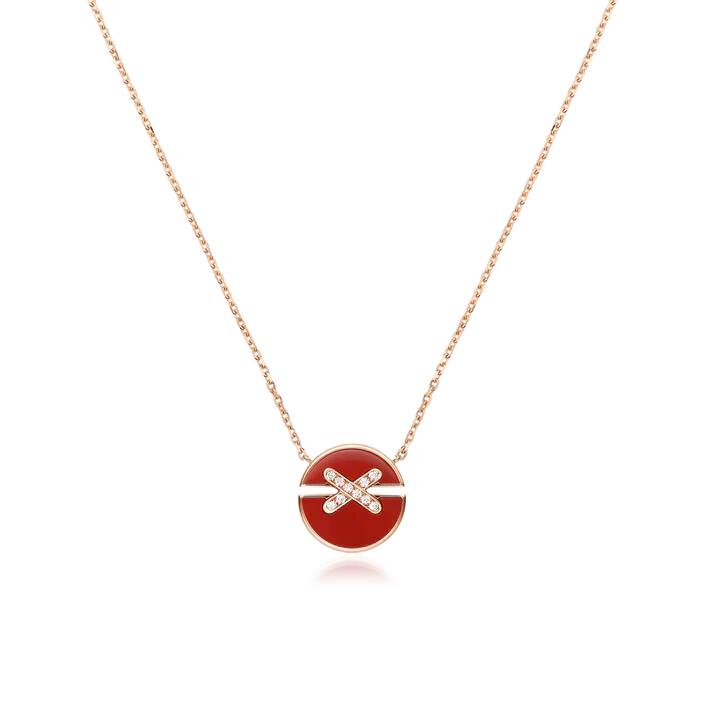 [GALE]JEUX DE ROSÉGOLD-DIAMANT-HALSKETTE