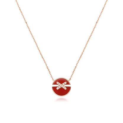 [GALE]JEUX DE ROSÉGOLD-DIAMANT-HALSKETTE