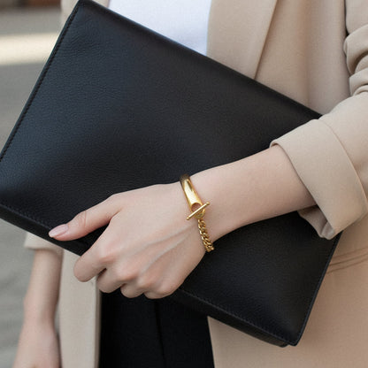 [GALE]Myrna Chained Gold Bangle