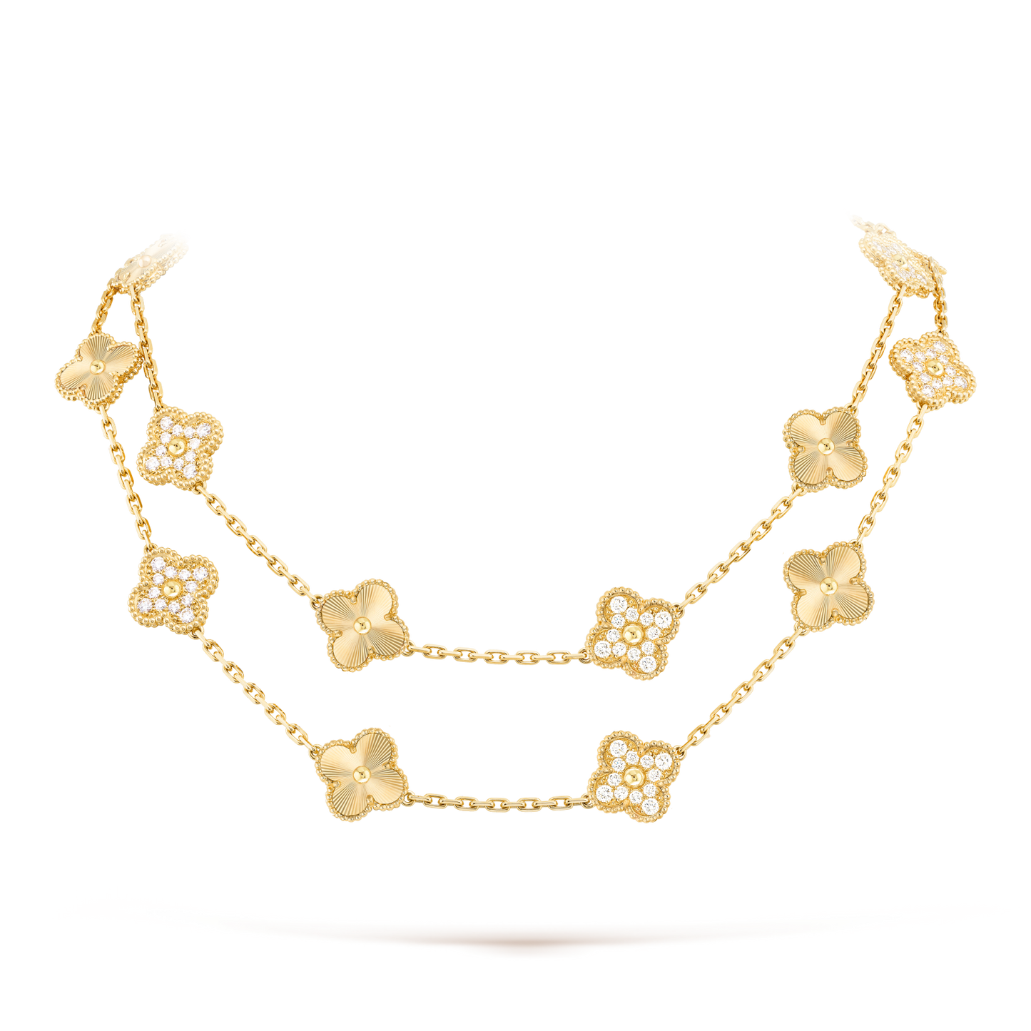 [GALE]CLOVER 20 MOTIVES LASER DIAMOND NECKLACE