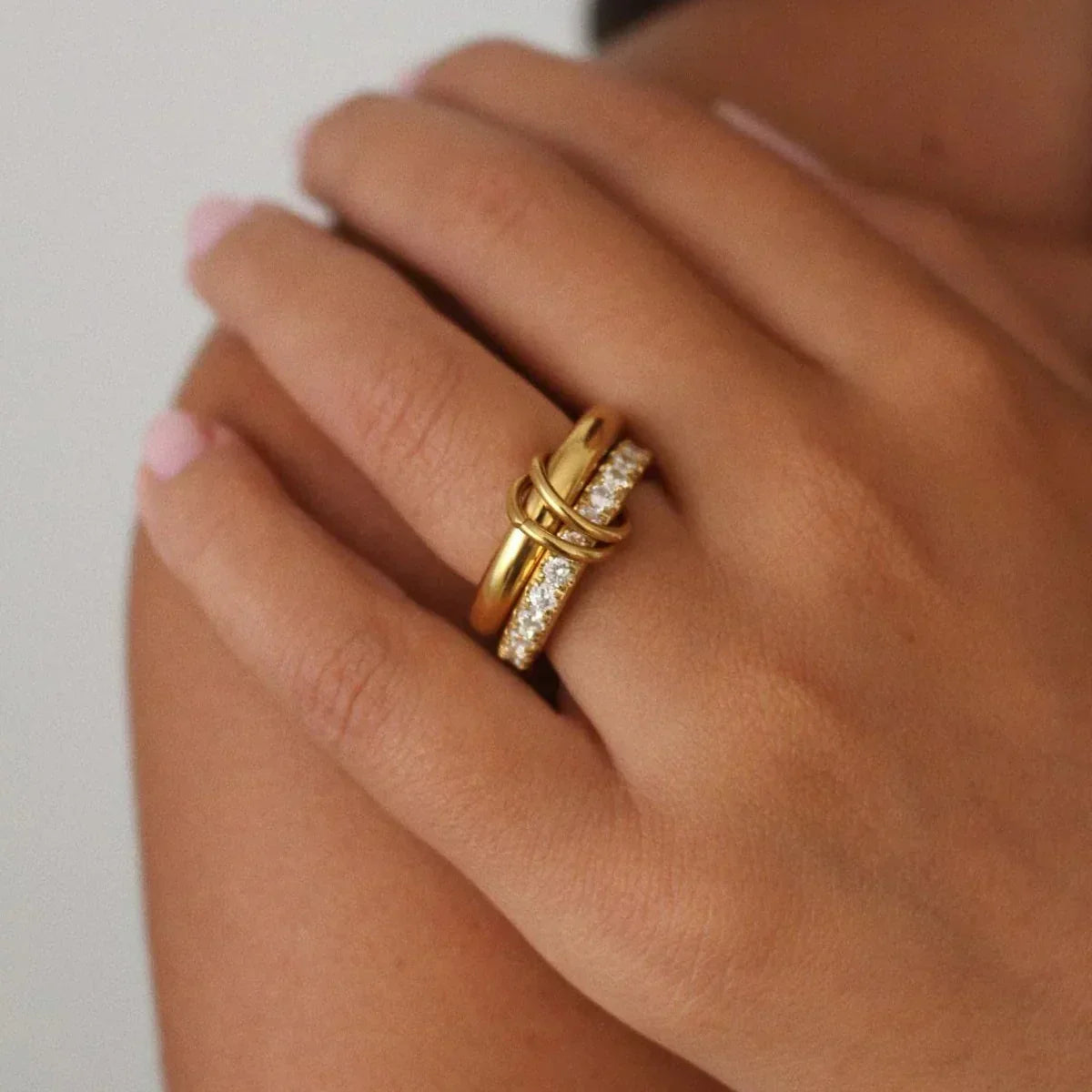 [GALE]Alison Stacked Diamond Ring