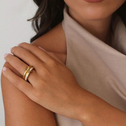 [GALE]Alison Stacked Diamond Ring