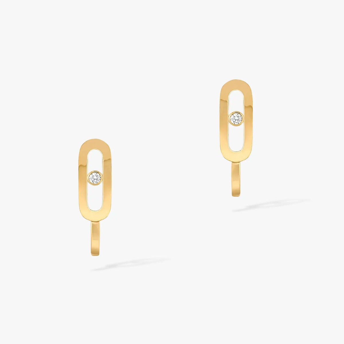 [GALE]CREOLES MOVE UNO MINI 1 DIAMOND EARRINGS
