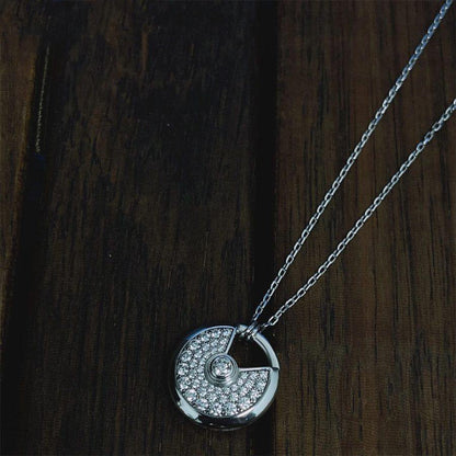 [GALE]AMULETTE SILVER FULL DIAMOND NECKLACE