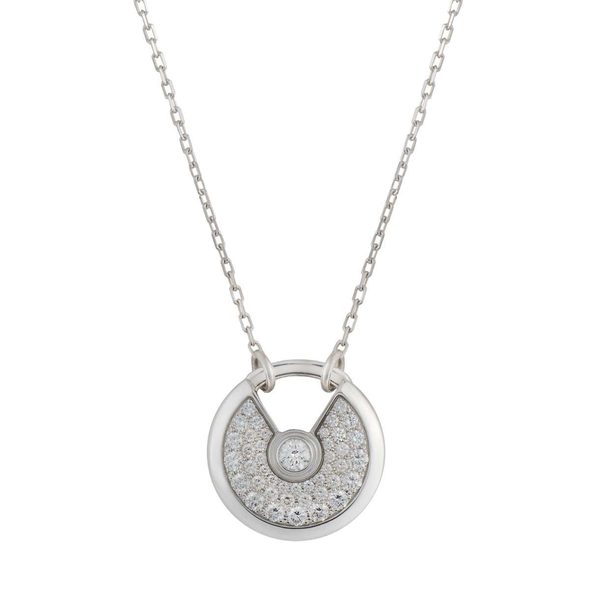 [GALE]AMULETTE SILVER FULL DIAMOND NECKLACE