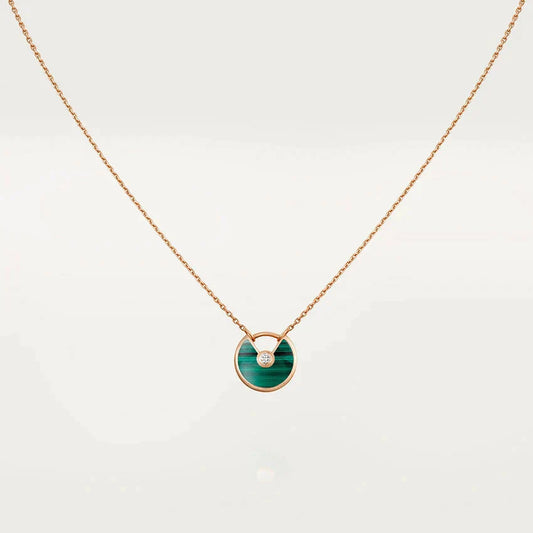 [GALE]AMULETTE ROSE GOLD MALACHITE NECKLACE