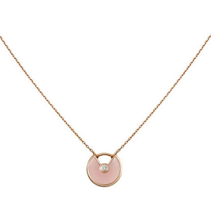 [GALE]AMULETTE ROSE GOLD PINK MOP NECKLACE