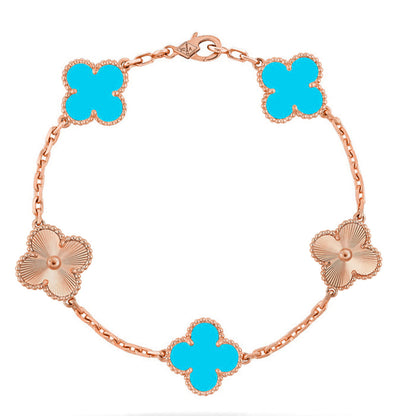 [GALE] CLOVER 5 MOTIF TURQUOISE BRACELET COLLECTION