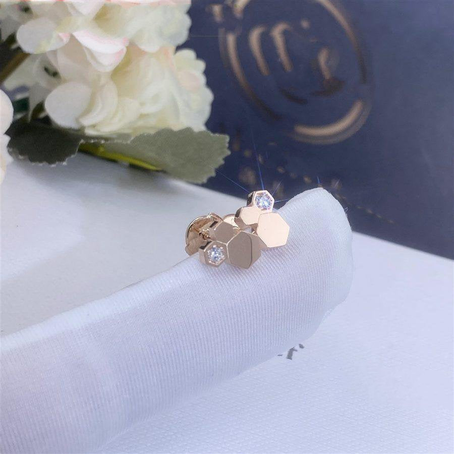 [GALE]BEE LOVE PINK GOLD DIAMOND EARRINGS