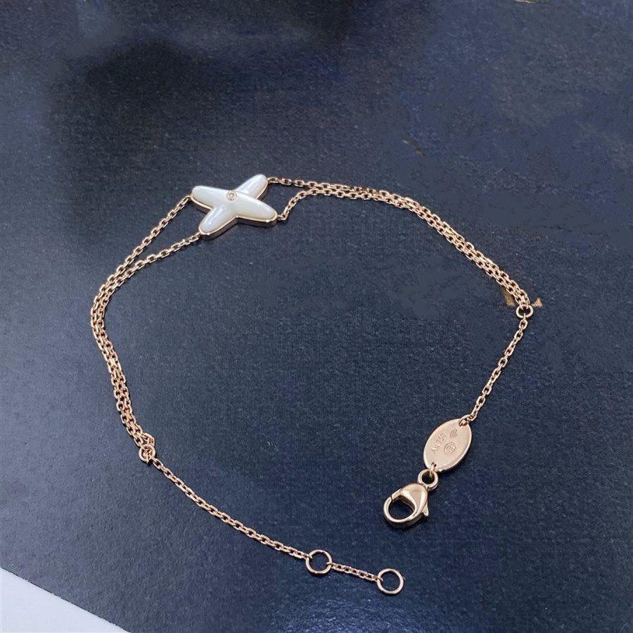 [GALE]JEUX BRACELET WHITE MOP PINK GOLD 1 DIAMOND