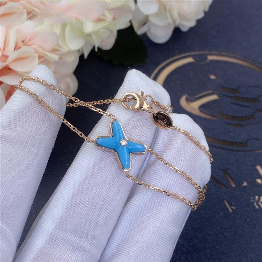 [GALE]JEUX BRACELET TURQUOISE PINK GOLD 1 DIAMOND