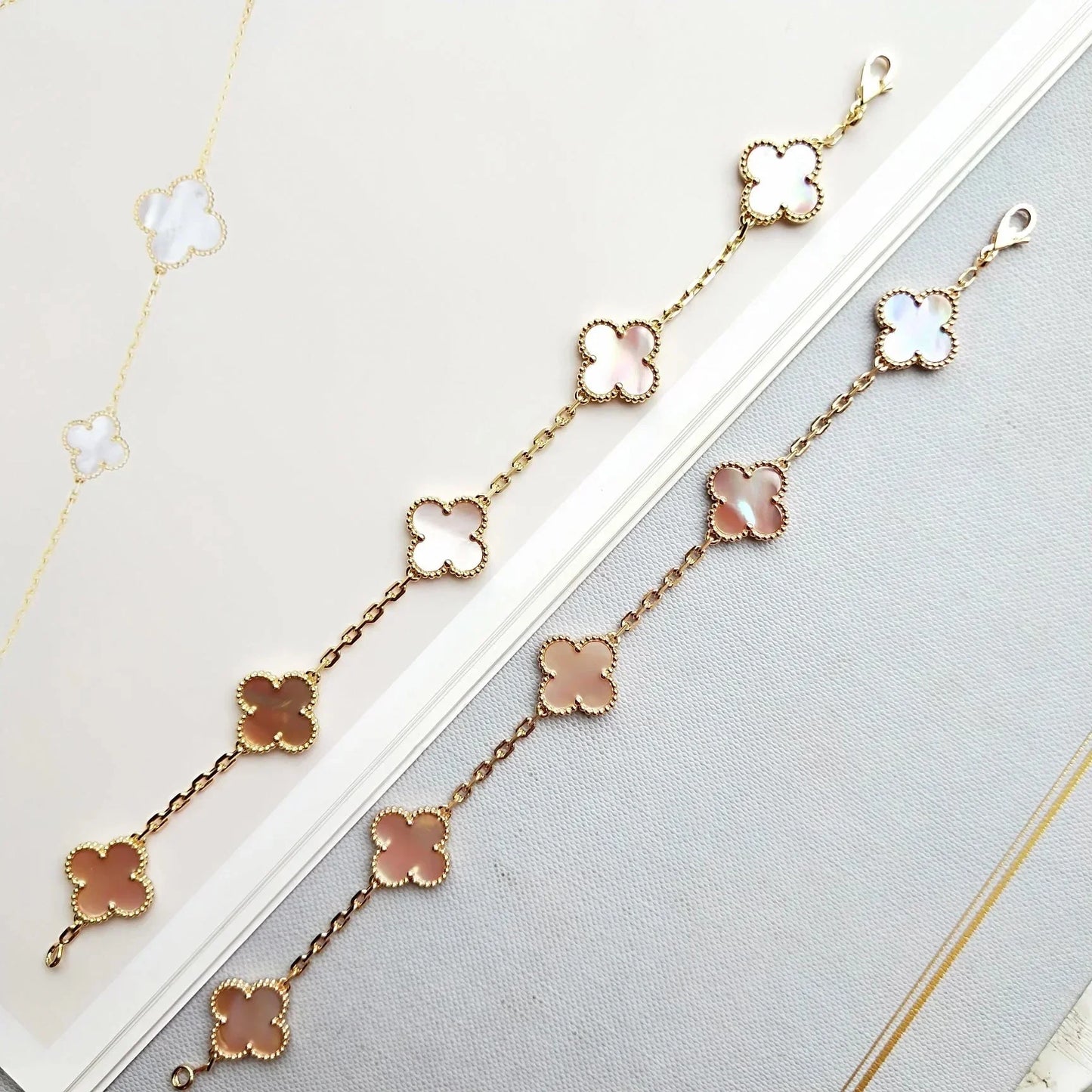 [GALE] CLOVER 5 MOTIFS  PINK MOP BRACELET COLLECTION