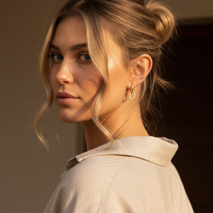[GALE]Aina Double Hoop Diamond Earrings