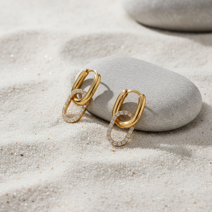 [GALE]Aina Double Hoop Diamond Earrings