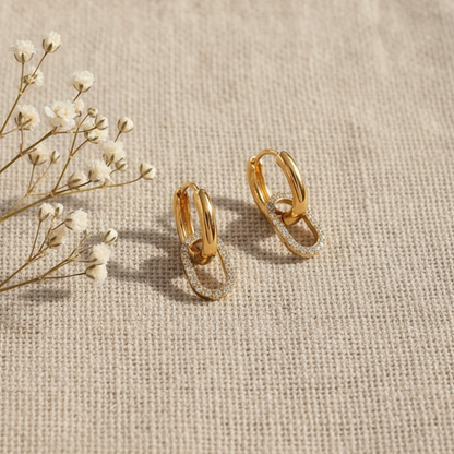 [GALE]Aina Double Hoop Diamond Earrings