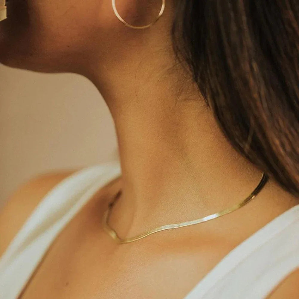 [GALE]Elizabeth Gold Herringbone Necklace