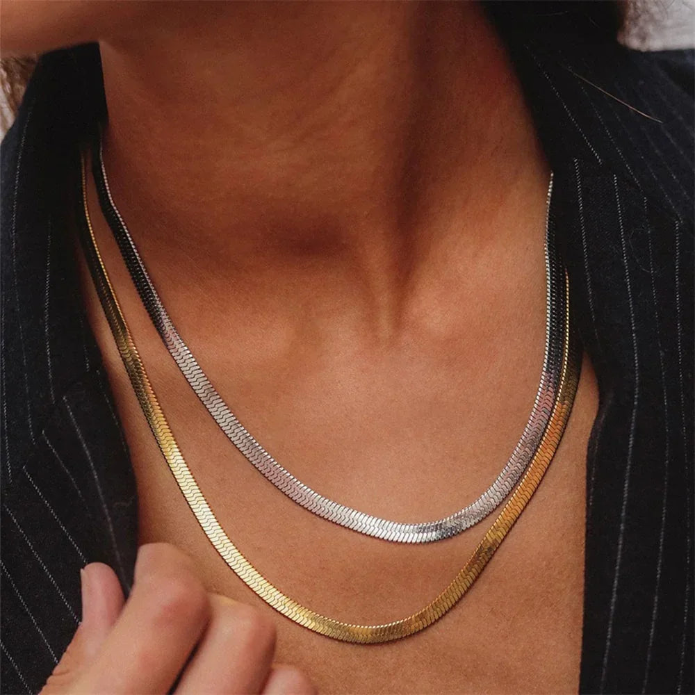 [GALE]Elizabeth Gold Herringbone Necklace