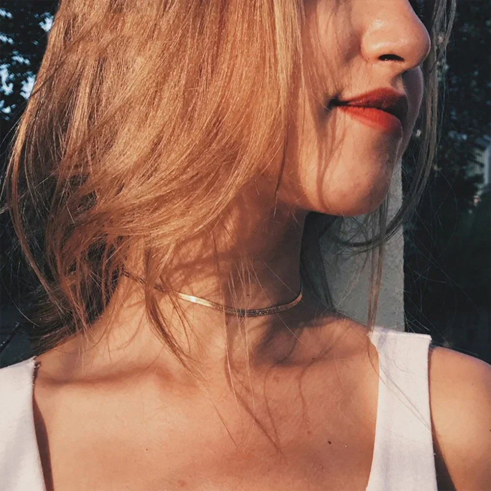 [GALE]Elizabeth Gold Herringbone Necklace