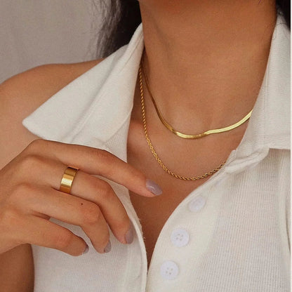 [GALE]Hailey Layered Gold Chain Necklace
