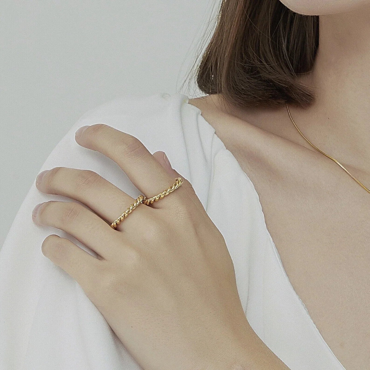[GALE]Melody Gold Twist Ring