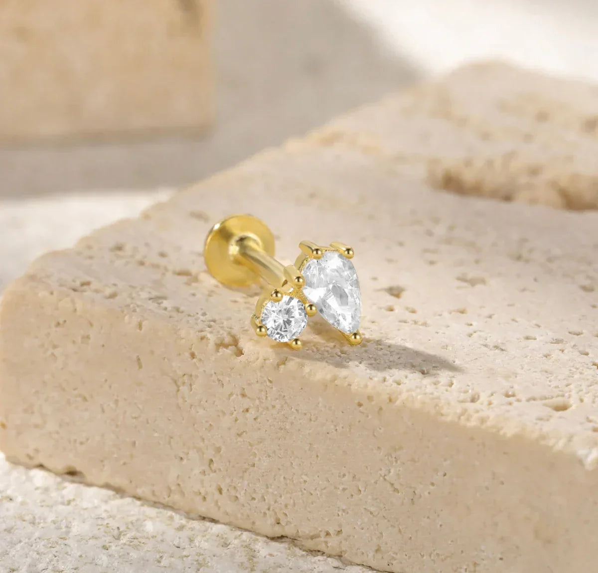 [GALE]Kate Flat Back Diamond Stud