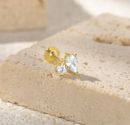 [GALE]Kate Flat Back Diamond Stud