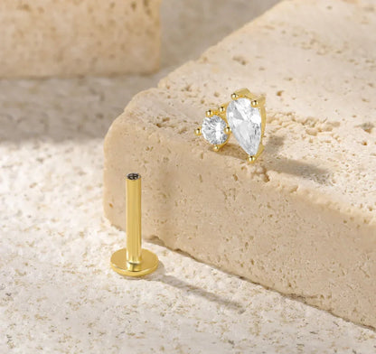 [GALE]Kate Flat Back Diamond Stud