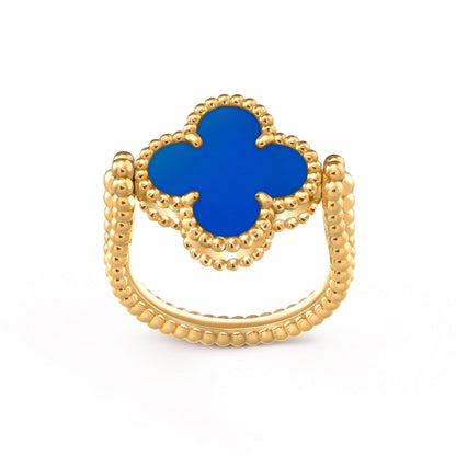 [GALE]CLOVER RIVERSIBLE BLUE AGATE RING