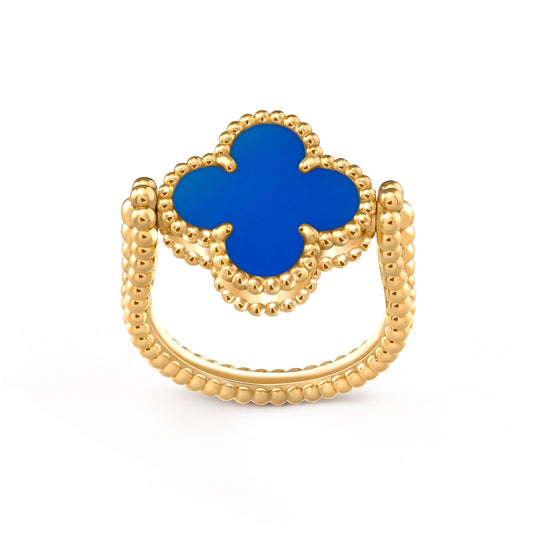 [GALE]CLOVER RIVERSIBLE BLUE AGATE RING