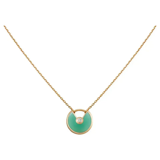 [GALE]AMULETTE GOLD MALACHITE NECKLACE