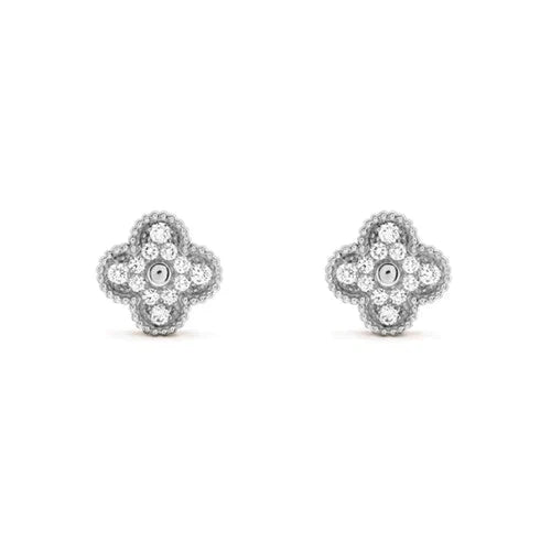 [GALE]CLOVER 1 MOTIFS DIAMANT-OHRSTÖSSE SILBER