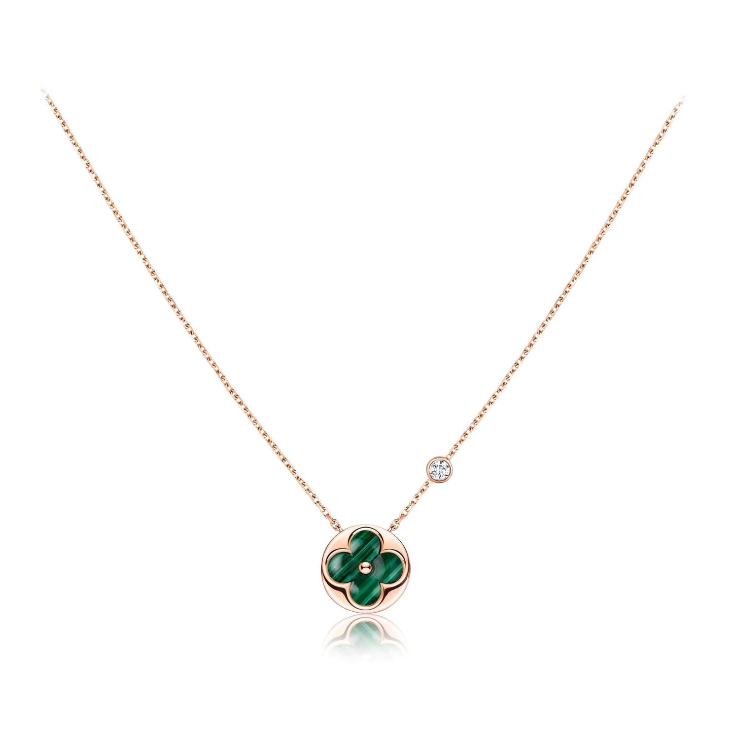 [GALE]SUN PEDANT PINK GOLD 1 DIAMOND NECKLACE