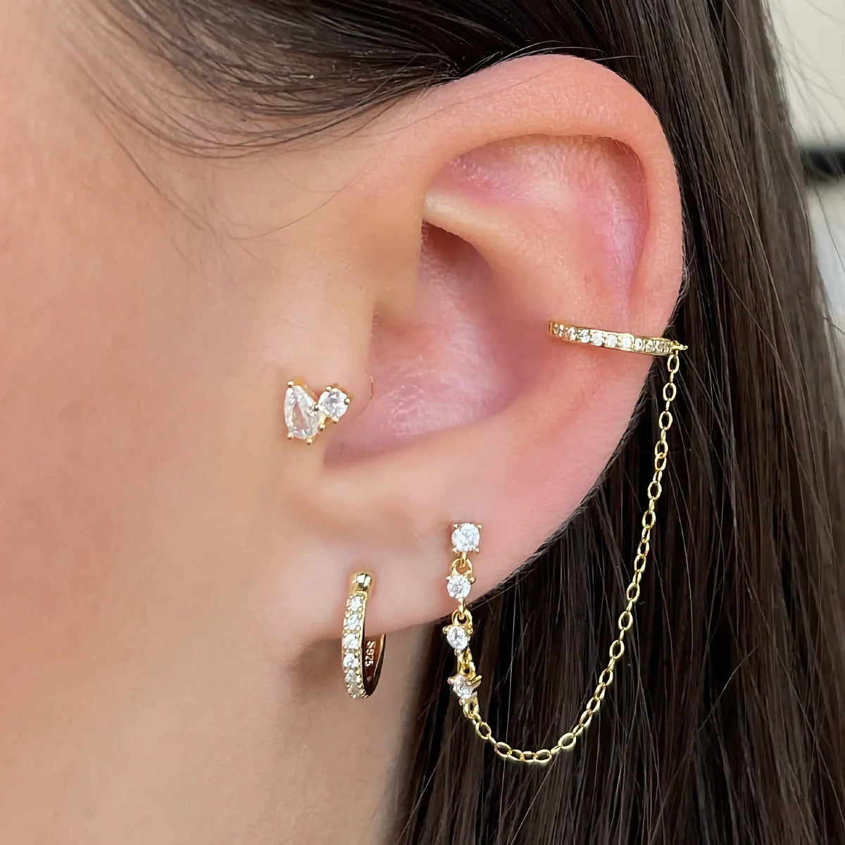 [GALE]Kate Flat Back Diamond Stud