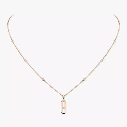 [GALE] Move Uno Gold Diamond Long Necklace