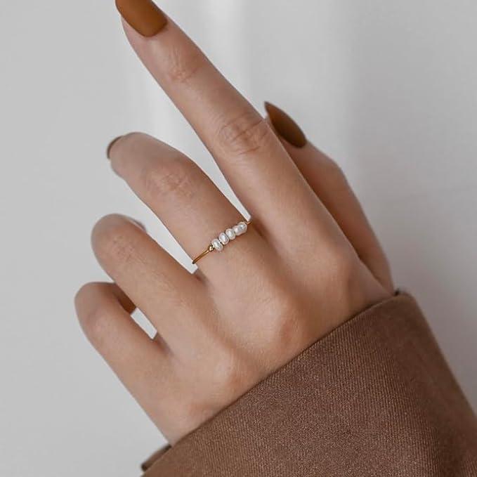 [GALE]Magnolia Freshwater Pearl Gold Ring