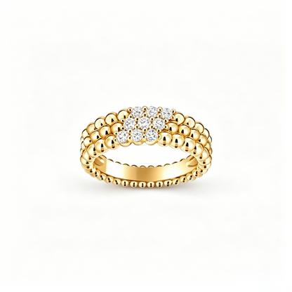[GALE] THREE-ROW DIAMOND RING
