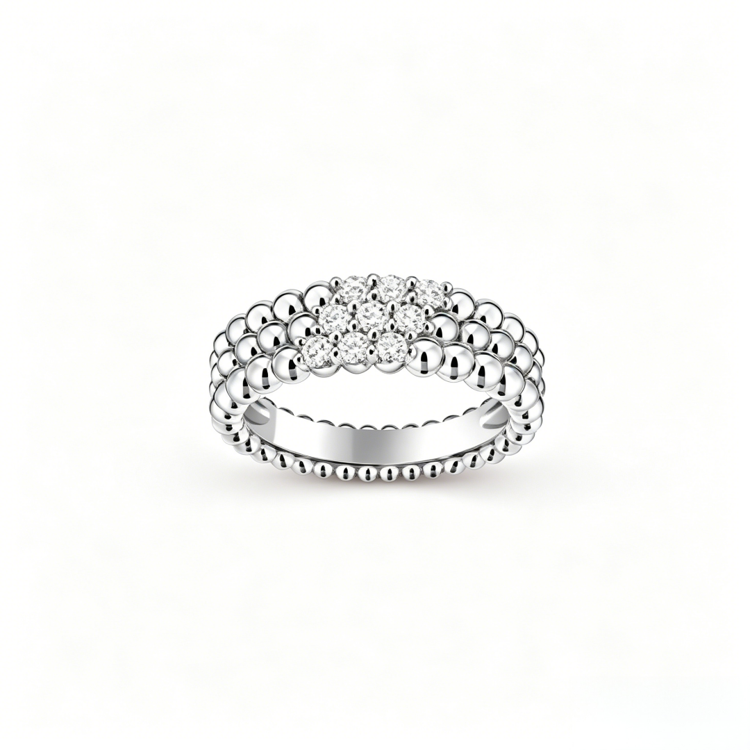 [GALE] THREE-ROW DIAMOND RING