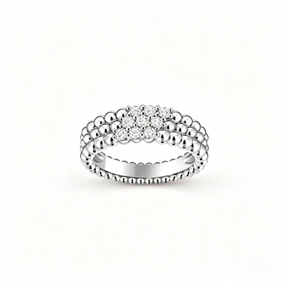 [GALE] THREE-ROW DIAMOND RING