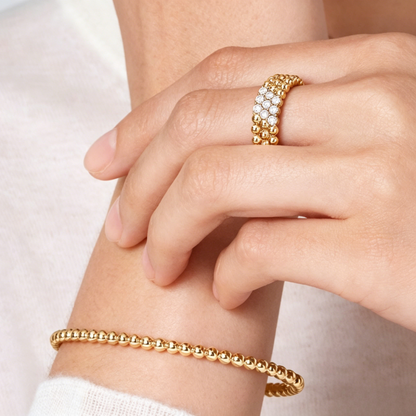 [GALE] THREE-ROW DIAMOND RING