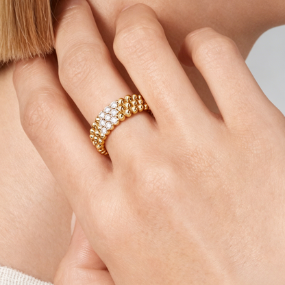 [GALE] THREE-ROW DIAMOND RING